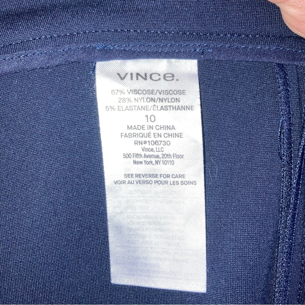 Vince Stovepipe Cropped Pants Navy Trouser Pleated Ankle  Size 10 Coastal Womens - Picture 11 of 15